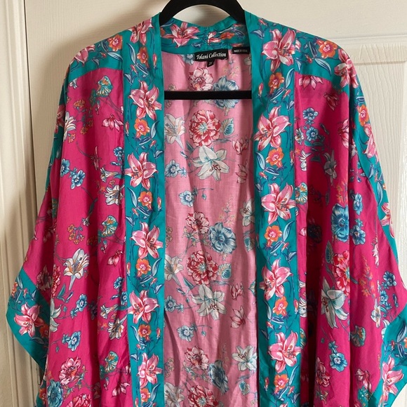 VINTAGE Tolani Collection Women's Kimono Floral Multicolor 3X Bohemian 90s - Picture 3 of 11